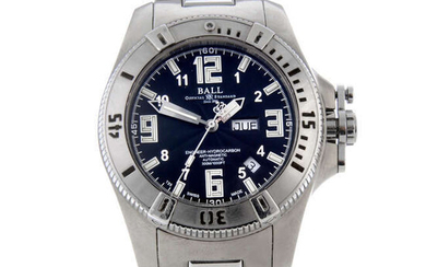 BALL - a gentleman's titanium Engineer-Hydrocarbon 'John "Mad Cow" Hembel Speed Record: 153.01 MPH' bracelet watch.