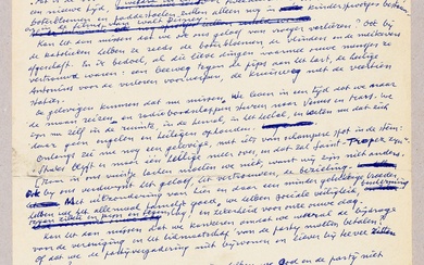BOON, Louis Paul "Bergpreek". Donderdag-vrijdag [1 mei 1970] Handschrift, 4to: 1 p. "Er is iets...