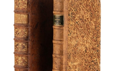 BOURGOGNE 2 ouvrages gd in-4°: 1)PERRY. Histoire civile et ecclesiastique... de Chalon s/Saone, 1659 2) Coutume générale de Bourgogne, 1