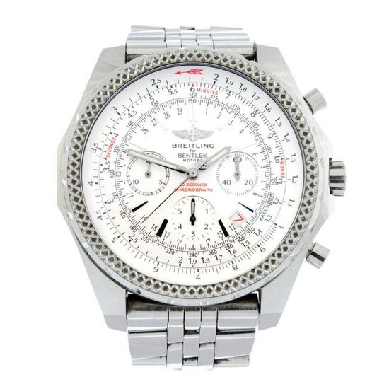 BREITLING - a Breitling for Bentley chronograph bracelet watch. Stainless steel case with inner