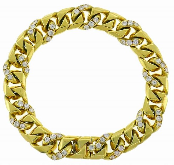 BVLGARI Diamond Yellow Gold Link BRACELET Reversible