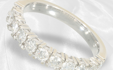 Beautiful half-memoire goldsmith ring set with diamonds, approx. 1ct