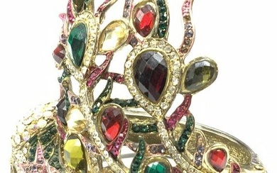 Bejeweled Statement Peacock Bangle Bracelet