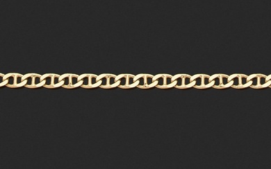 Bracelet articulé en or jaune 750 millièmes les maillons à décor de grains de café...