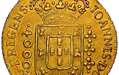 Brazil: , João Prince Regent gold 4000 Reis 1810/06-(B) AU58 NGC, ...