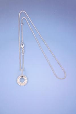 Brillant/Diamantanhänger Halskette zus. ca. 1 ct