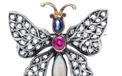 Butterfly brooch, silver 925/0