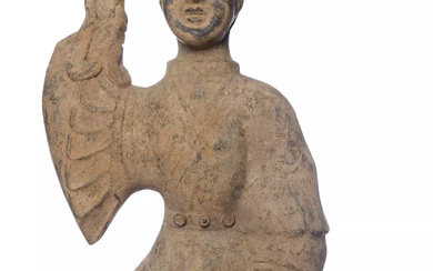 CHINE, Dynastie Han (206 avant J.C. - 220 après J.C.) Statue en terre cuite