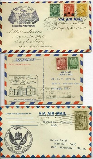 Canada Air Mail First Flight Covers (9)