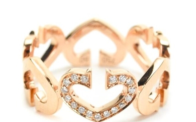 Cartier 18K Rose Gold Hearts & Symbols Ring. With
