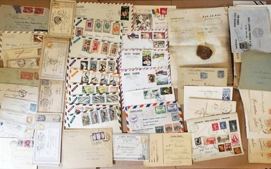 Carton moyen avec plus de 270 lettres 1771 /1960 plus de cinquante marques postales, Espagne...