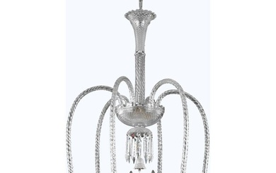 Chandelier with Asfour Crystal Dining Room Ceiling Lighting 6 Light Fixture 27"