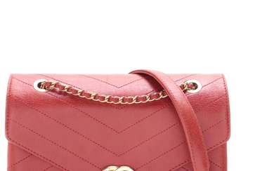 Chanel Coco Flap Bag in Chevron Stitched Calfskin Leather