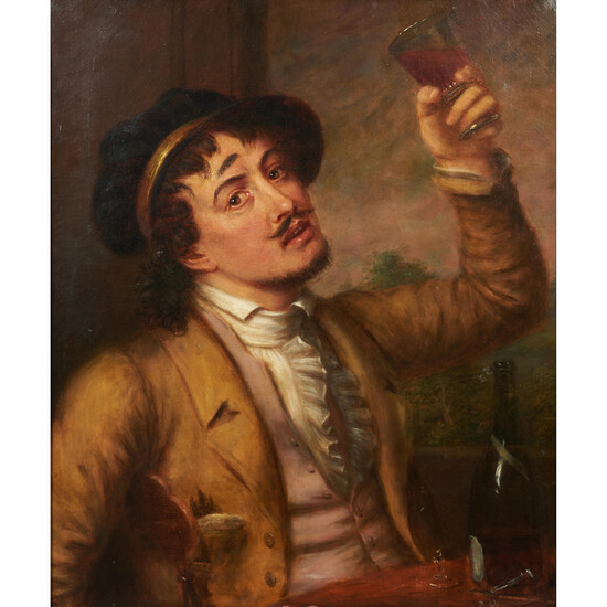 Charles Bird King (American, 1785-1862) The Jolly Glass of Wine 30 x 25 1/4 in. (76.2 x 64.0 cm) framed 35 1/4 x 30 1/4 in.