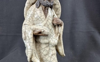 Chinese Clay Glazed Sculpture God of Longevity