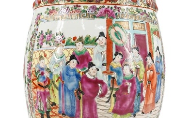 Chinese Famille Rose Mandarin Porcelain Garden Seat