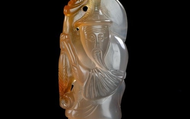 Chinese Red Agate Carving - old man