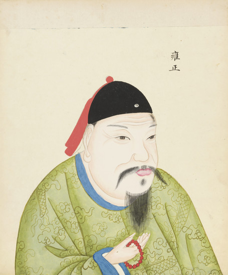 Chinese School, 18th Century, Portraits of thirty-four bust length Chinese Emperors from Fu Hsi (2852BC) to Ch-ien Lung (1736-1795)