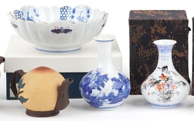 Chinese and Japanese ceramics including two Yixing teapots a...