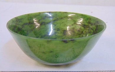 Chinese spinach Jade bowl, good condition, bowl is 4"