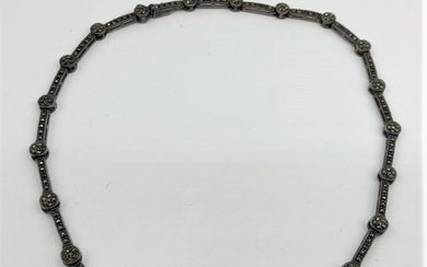 Circa 1920 Sterling Silver and Marcasites Necklace
