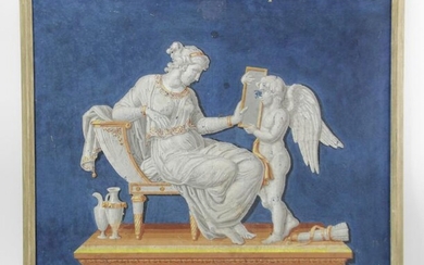 Classical Scene, Oil on Paper