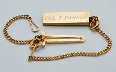 Col. Parker's 14K "Col. T. Parker" Tie Bar From Elvis