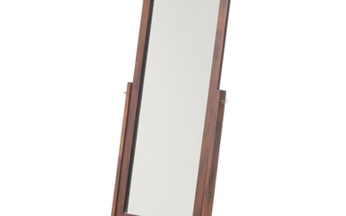 Contemporary Hardwood-Veneered Cheval Mirror