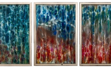 Contemporary School Reverse Painting Triptych