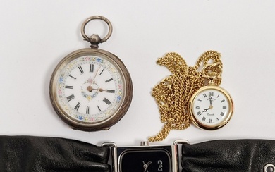 Continental open-faced pocket watch, the circular dial with ...