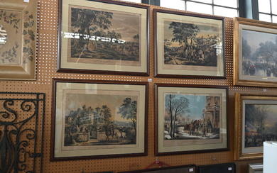 Currer and Ives, Four framed lithographs