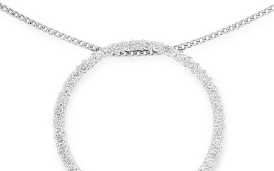 DIAMOND PENDANT comprising of an open circle set with