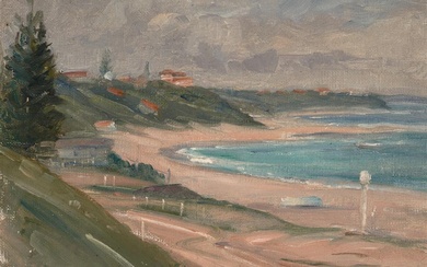 DORA TOOVEY (1898 - 1986) Beach Scene, 1968 oil on...