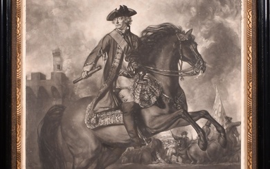 D'après Joshua Reynolds (1723-1792) Britannique. "The Right Hon John Viscount Ligonier", Mezzotint par Edward Fisher,...