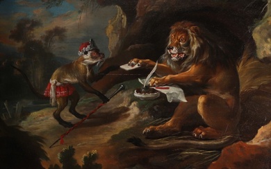 David TENIERS LE JEUNE (1610-1690) Entourage of "The Lion and...