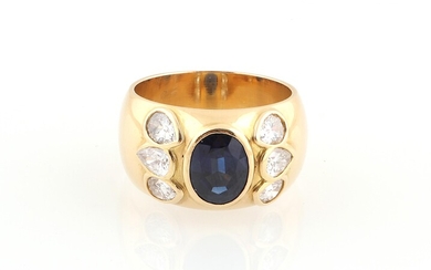 Diamant Saphir Ring