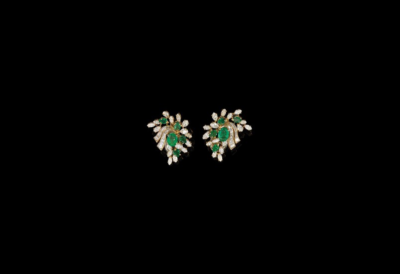 Diamant Smaragd Ohrclips