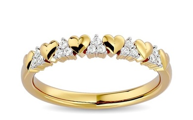 Diamond 1/10 ct tw Heart Stackable Ring in 10K Yellow Gold