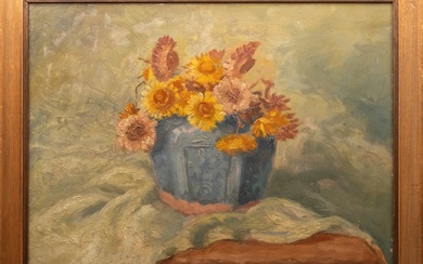 Dick van Luijn (1896-1981), bloemstilleven, olieverf op board, r.o....