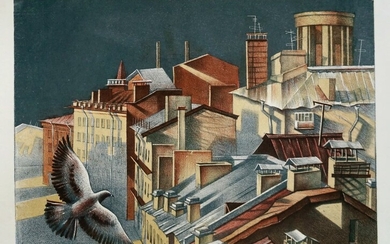 Dinara Hörtnagl; Over the city, 2013; Color lithograph on paper; 30x40 cm;