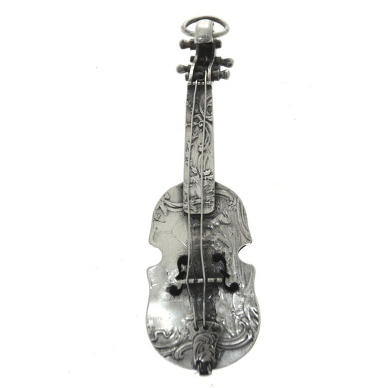Dutch Silver Miniature Cello, Late 19th Century.