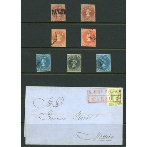 EARLY SOUTH AMERICA IMPERF. GROUP INC. MEXICO COVER: Two sto...
