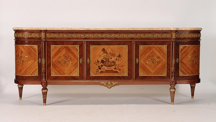 ELABORATE FRENCH LOUIS XVI STYLE SIDEBOARD C1950