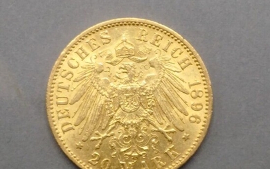ETATS ALLEMANDS Une pièce 20 mark or Wilhem II - 1896 Toutes les pièces d'or...