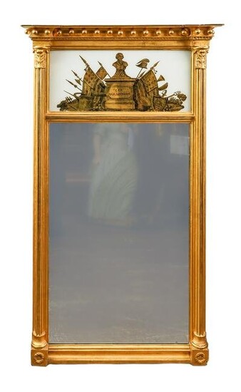 Early 19th c Federal Mirror Mourning Washington