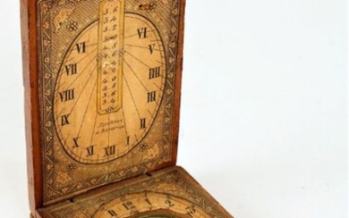 Early 19th century German pocket diptych compass in the manner of David Beringer, with paper mounted
