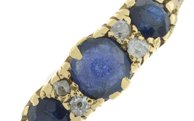Early 20th century 9ct gold sapphire & diamond ring