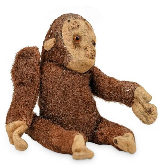 Early Mohair Straw Stuffed Monkey