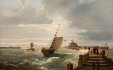Edwin Hayes (Engels, 1819-1904), De Pier van Oostende