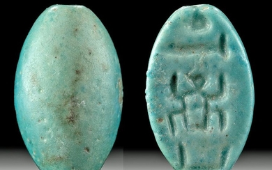 Egyptian Faience Bead Cartouche of Thutmose I, ex-Mitry